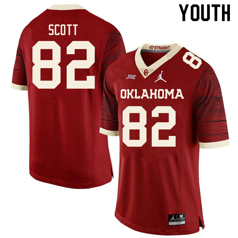 Youth #82 Adrian Scott Oklahoma Sooners College Football Jerseys Sale-Retro - Click Image to Close
